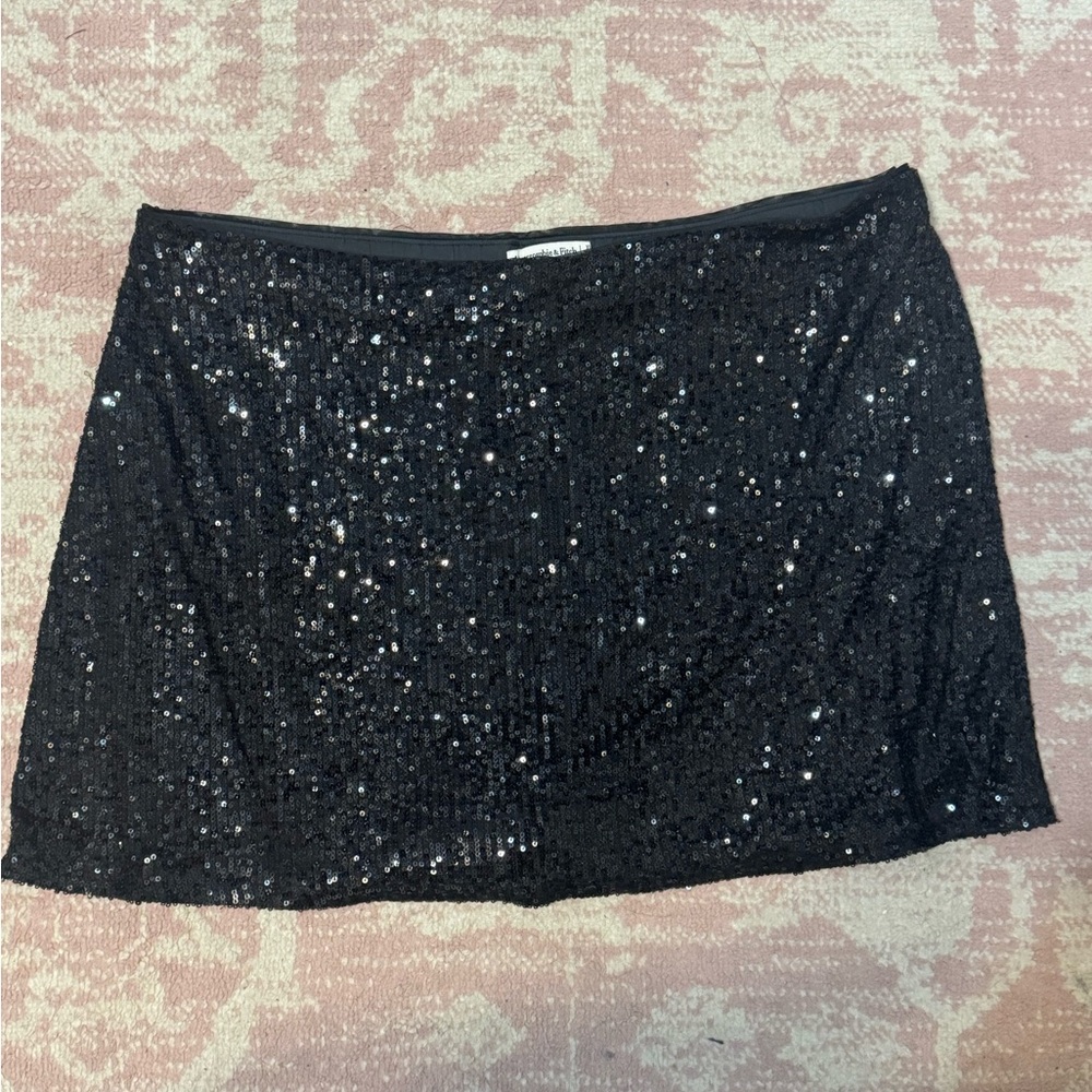 Abercrombie Black Sequin Mini Skort XL